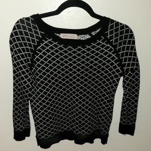 Philosophy Cross Striped Pullover Sweater Women's Size Small- 3/4 Sleeve